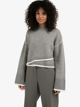 YAYA Sweater with contrast lines