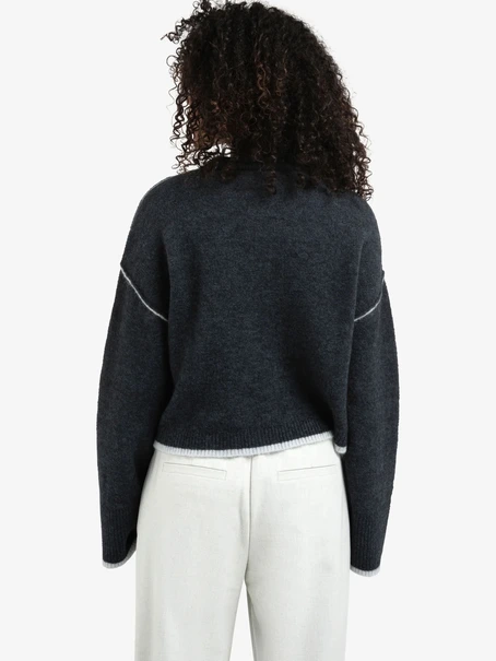 YAYA Sweater with contrast lines