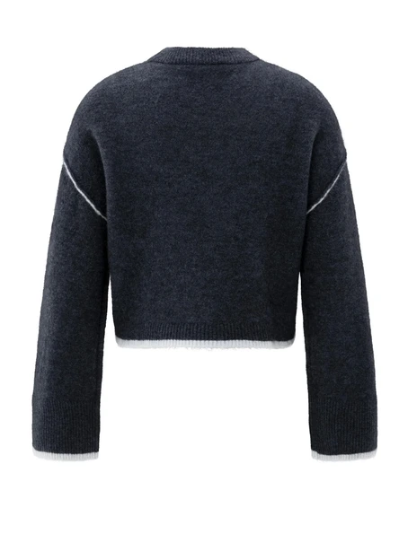 YAYA Sweater with contrast lines
