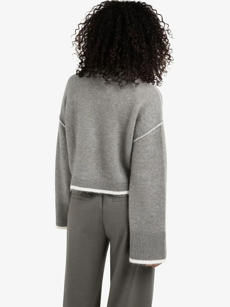YAYA Sweater with contrast lines