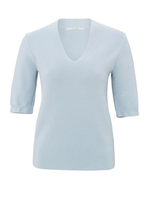 YAYA V-neck short sleeve sweater