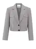 YAYA Woven checked short blazer jac