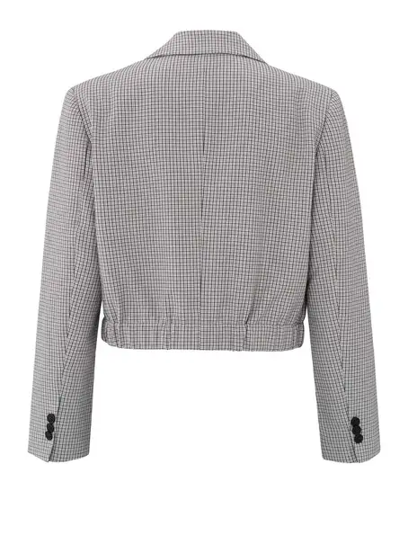 YAYA Woven checked short blazer jac