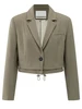 YAYA Woven cropped blazer with doub