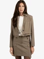 YAYA Woven cropped blazer with doub