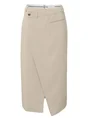 YAYA Woven melange midi skirt with