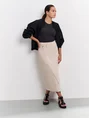 YAYA Woven melange midi skirt with