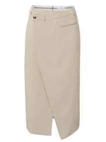 YAYA Woven melange midi skirt with