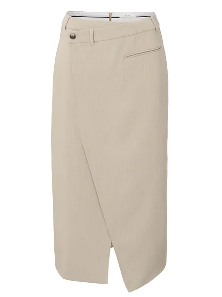 YAYA Woven melange midi skirt with