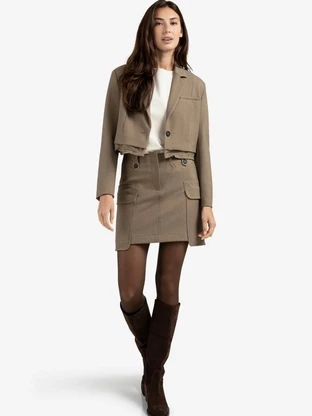YAYA Woven mini cargo skirt