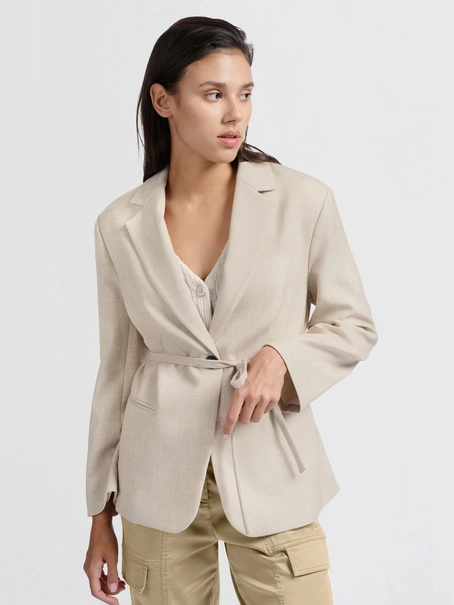 YAYA Woven oversized blazer with be