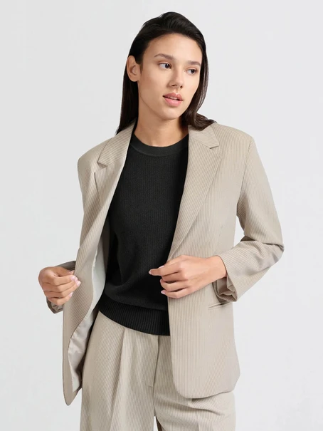 YAYA Woven pistripe oversized blaze