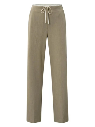 YAYA Woven wide leg trousers with c