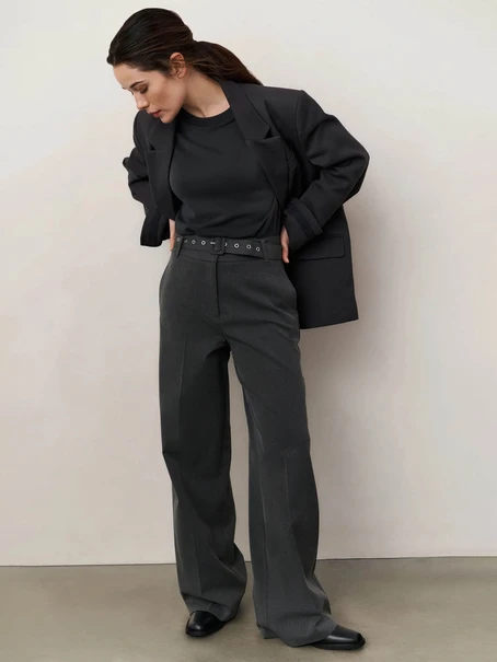 YAYA Woven wide leg trousers with