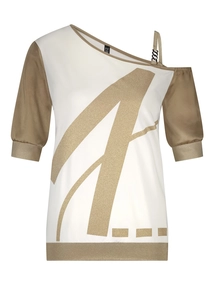 ZIP73 Top One Shoulder Gold