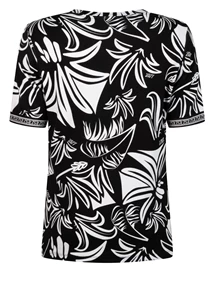 Zoso Print t shirt with tricot cuff